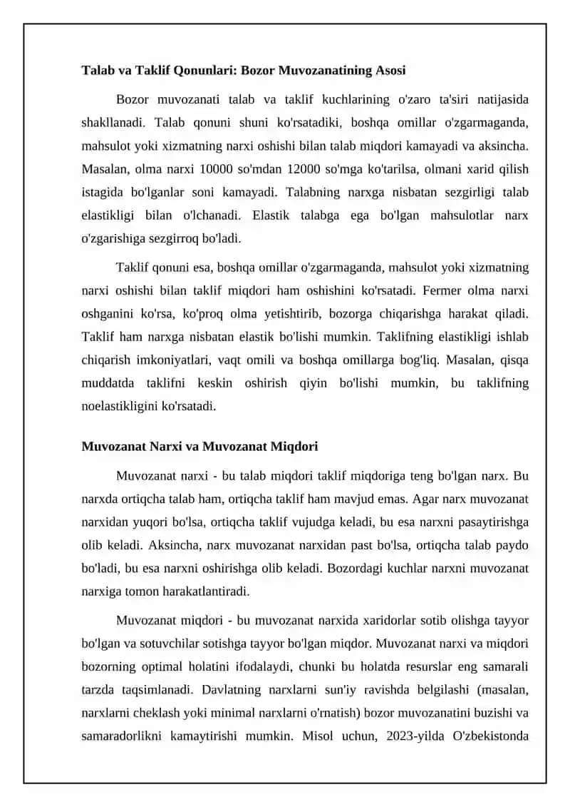 Bozor muvozanati 4