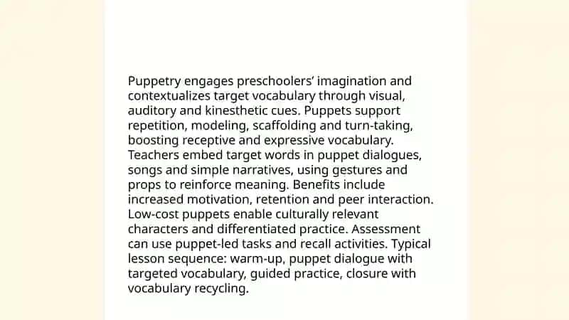 The use of dramatization techniques in teaching English to preschool children 4