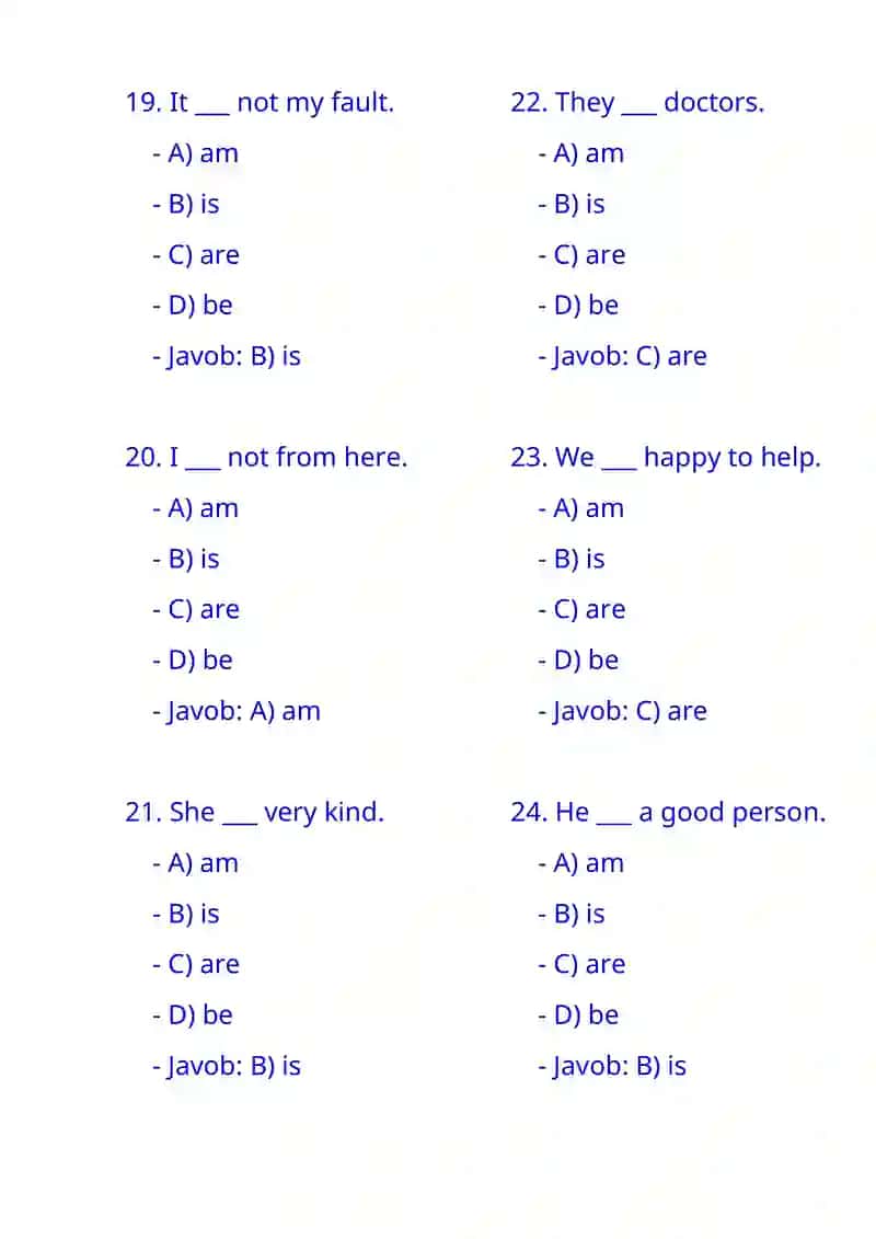 English Grammar Quiz 4