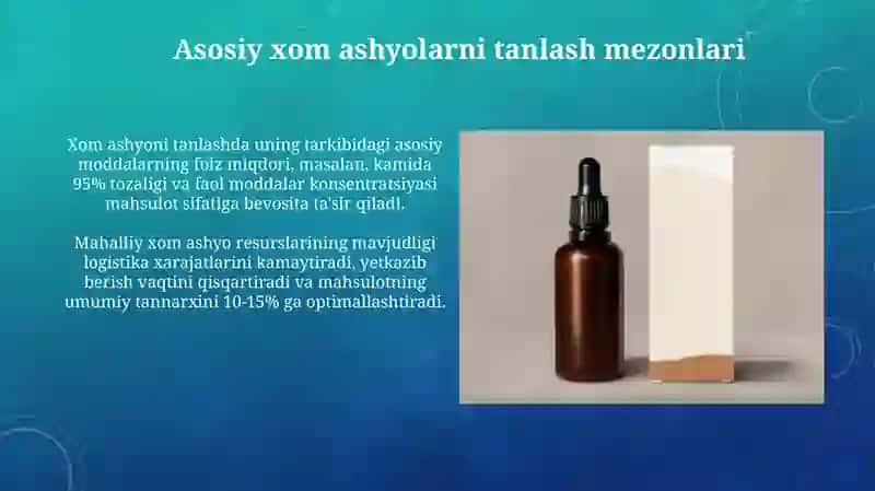 Asosiy xom ashyolar va asosiy o'rash materiallari 4