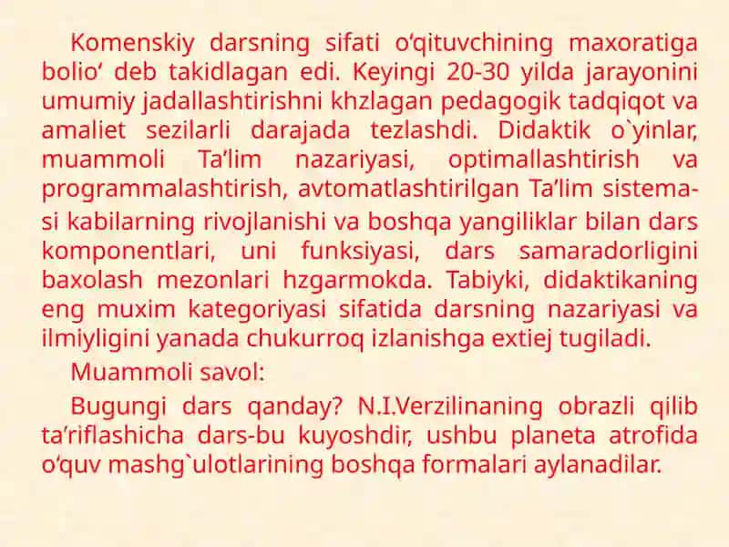 Dars ta’limini tashkil etishning asosiy shakllari 4