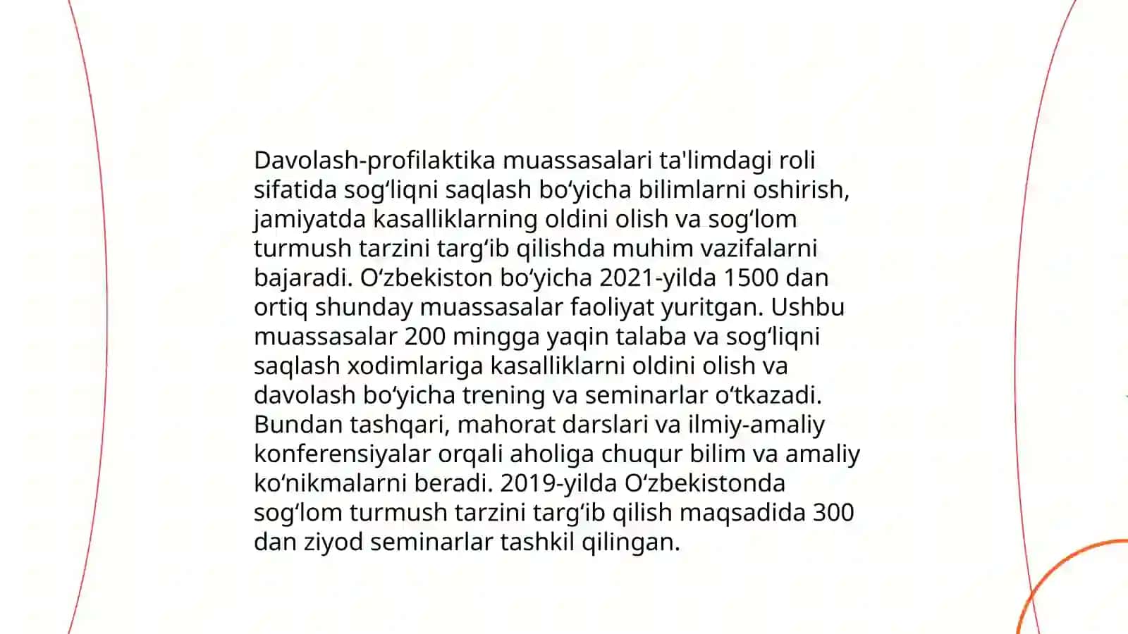 O‘zbekistonda Davolash-profilaktika muassasalarida statsionar sharoitda uzoq muddat davolanishga muhtoj bolalarga umumiy o‘rta ta'lim berishni tashkil etish 4