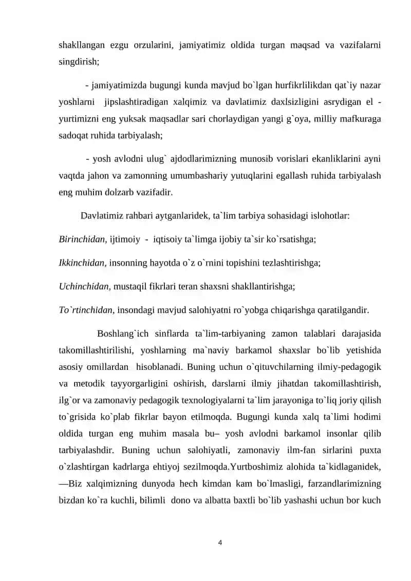 Ona tili o`qitish metodikasi 4