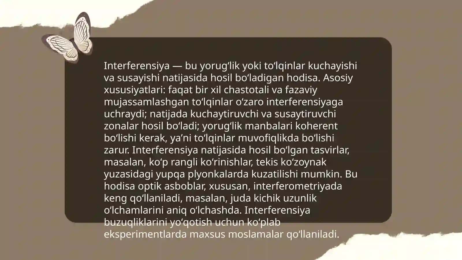 To'lqinlar aralashuvi. Interferensiya 4