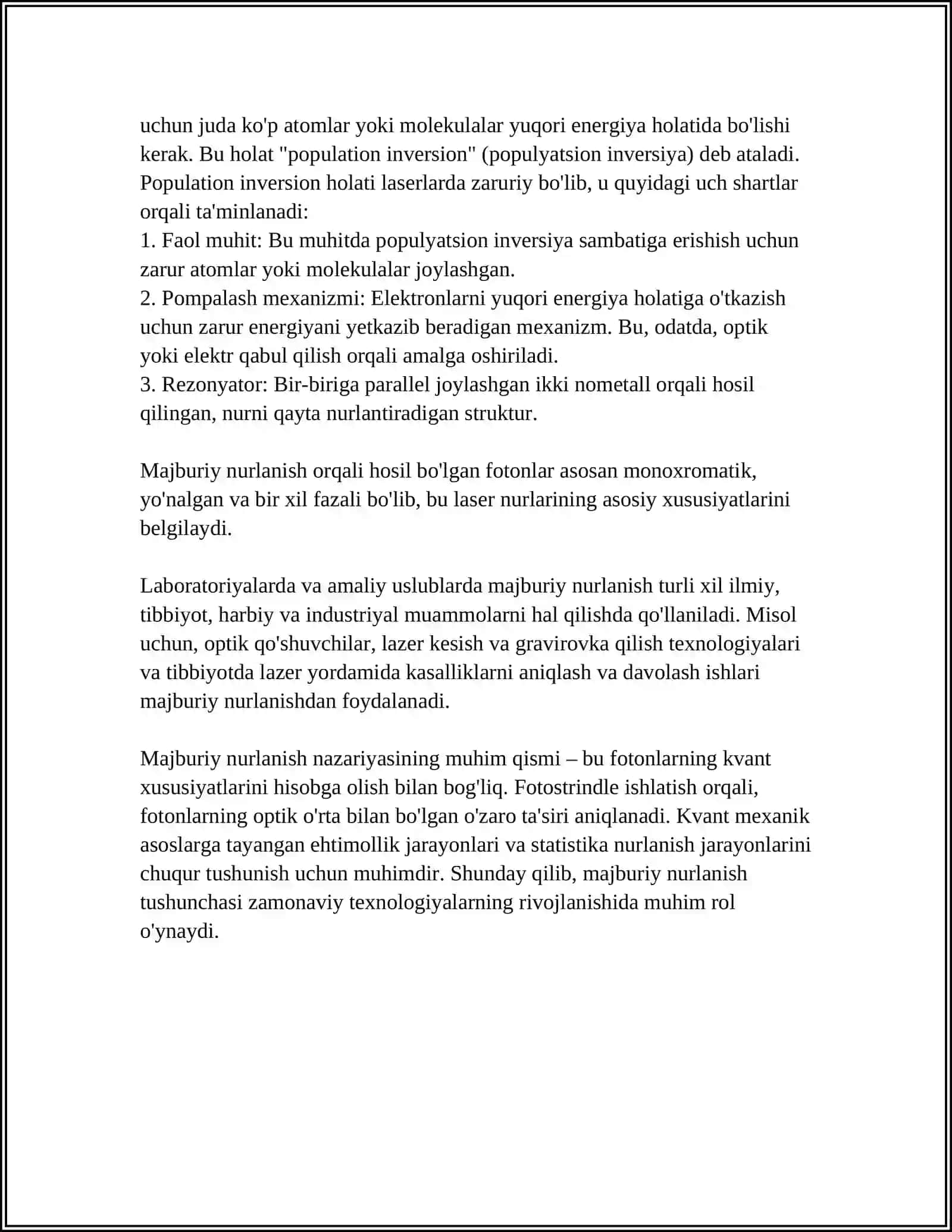 MUSTAQIL ISH: MAJBURIY NURLANISH 4