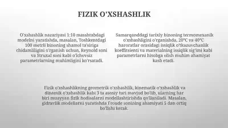 O'Xshashlik nazariyasining asoslari 4
