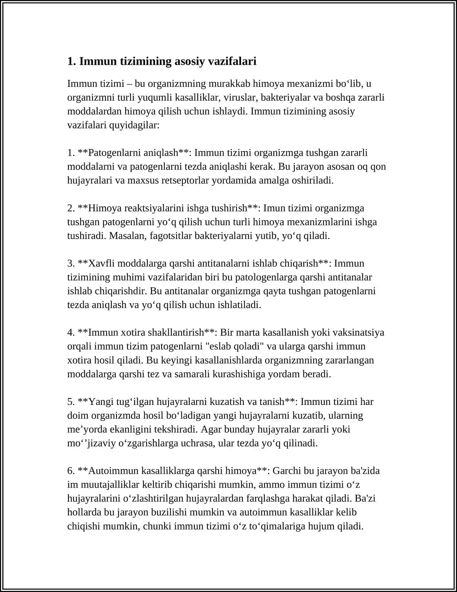 IMMUN TIZIMINING ASOSIY VAZIFALARI 4
