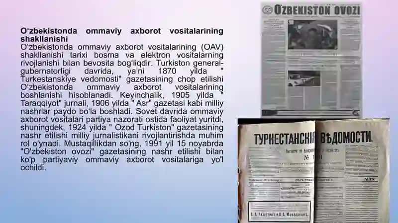 O‘zbekistonda ommaviy axborot vositalarining faoliyati 4