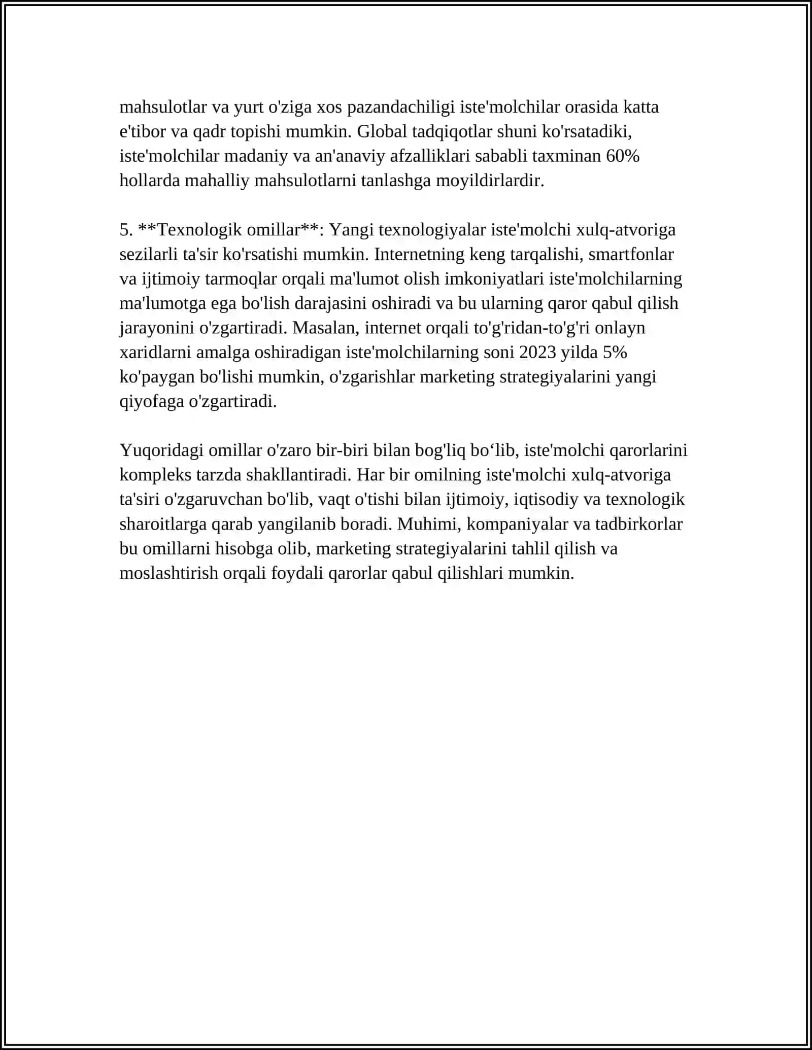 ISTE’MOLCHINING XULQ-ATVORI MODELI 4