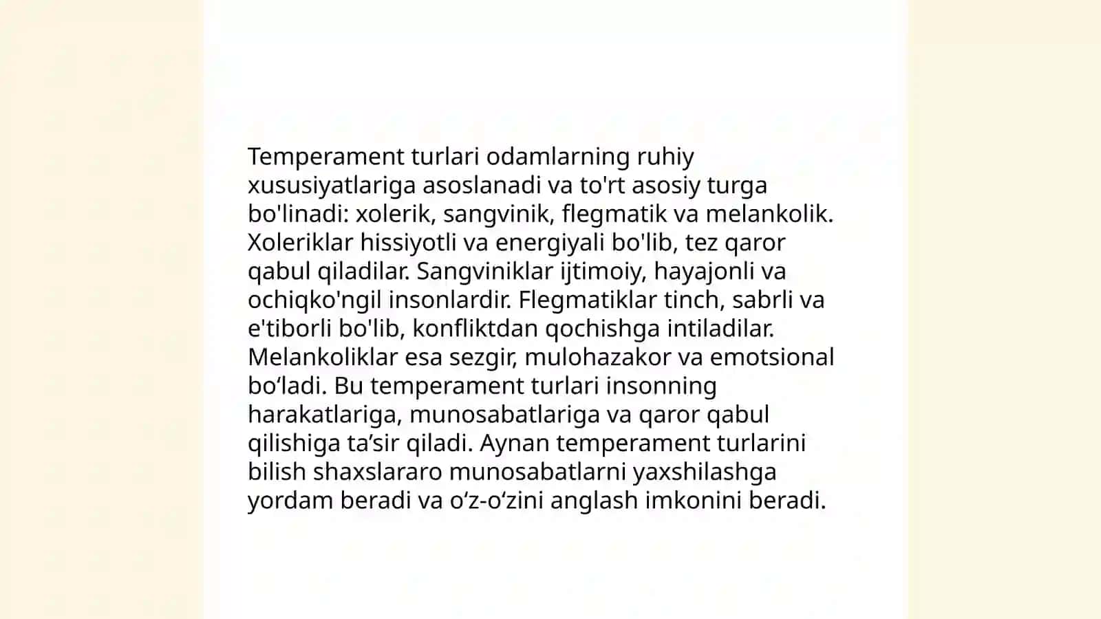 Temperament haqida 4