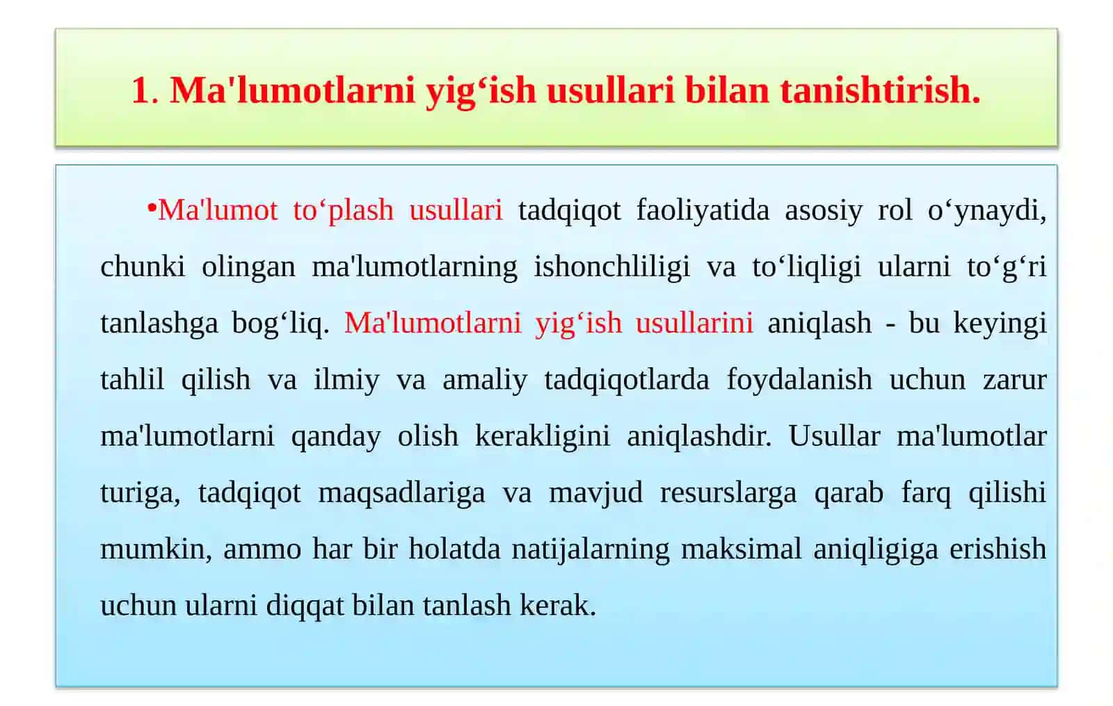 Ma'lumotlarni yigʻish usullari 4