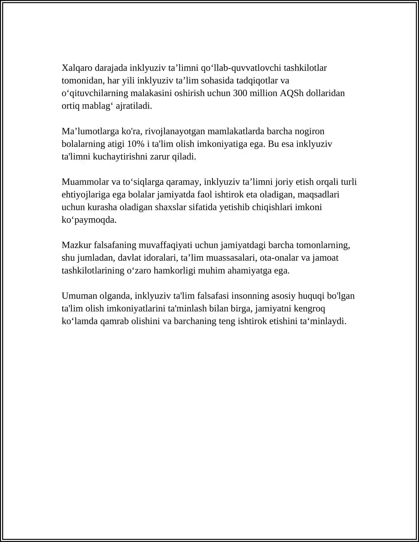 INKLYUZIV TAʼLIMNING IJTIMOIY STRATEGIYASI 4