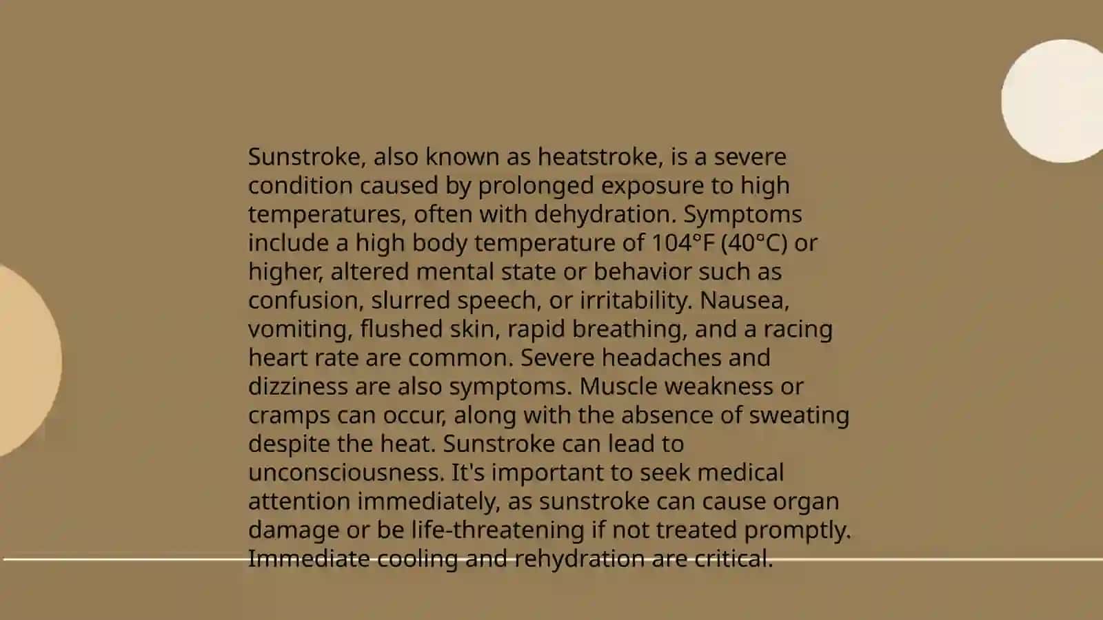 Sunstroke causes, symptoms, and prevention 4