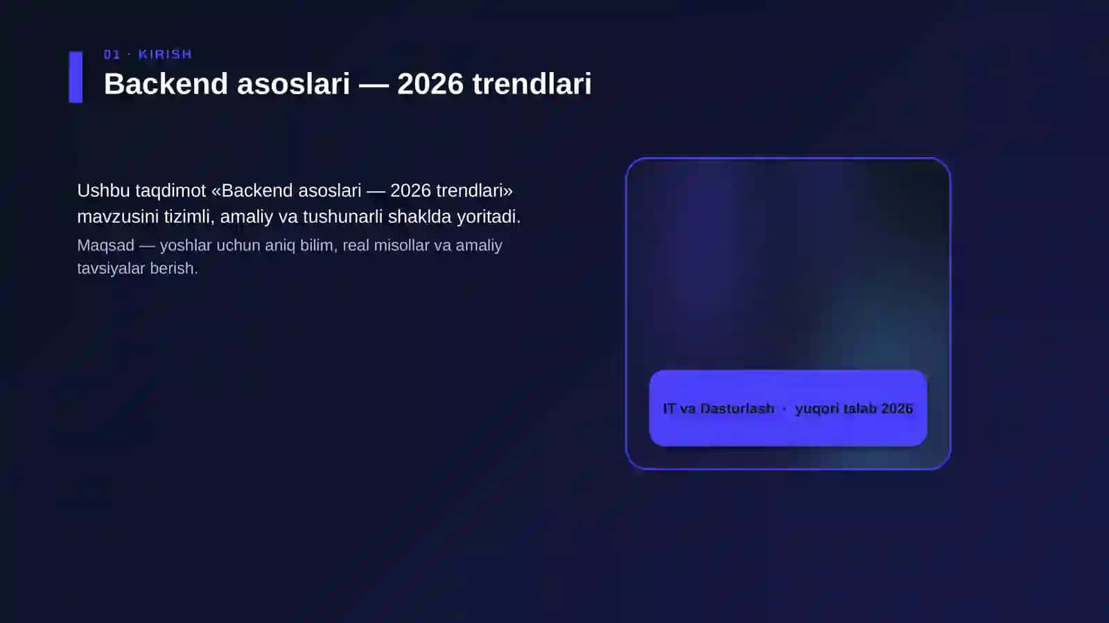 Backend asoslari — 2026 trendlari 4