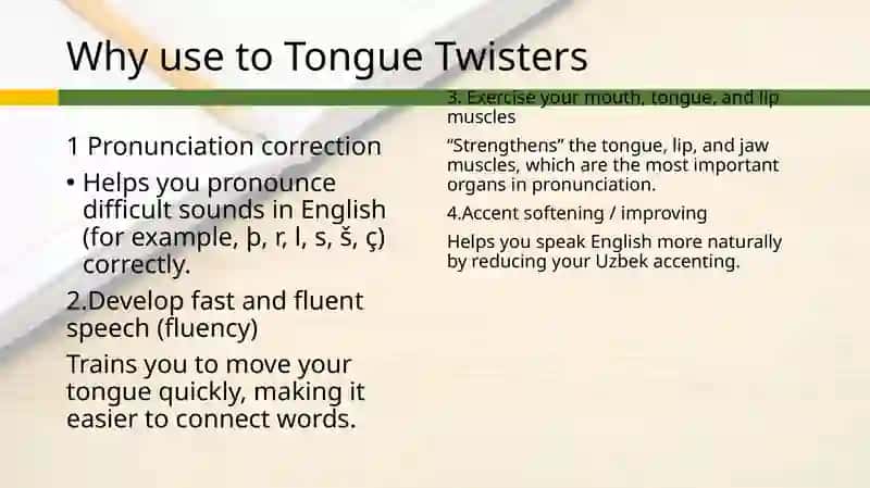 50 Tongue Twisters to improve pronunciation in English 4