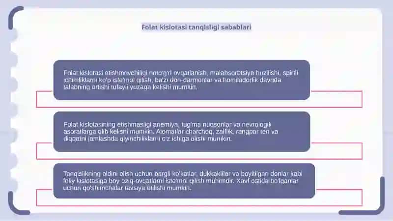 Folat kislotasini yitishmovchiligi 4