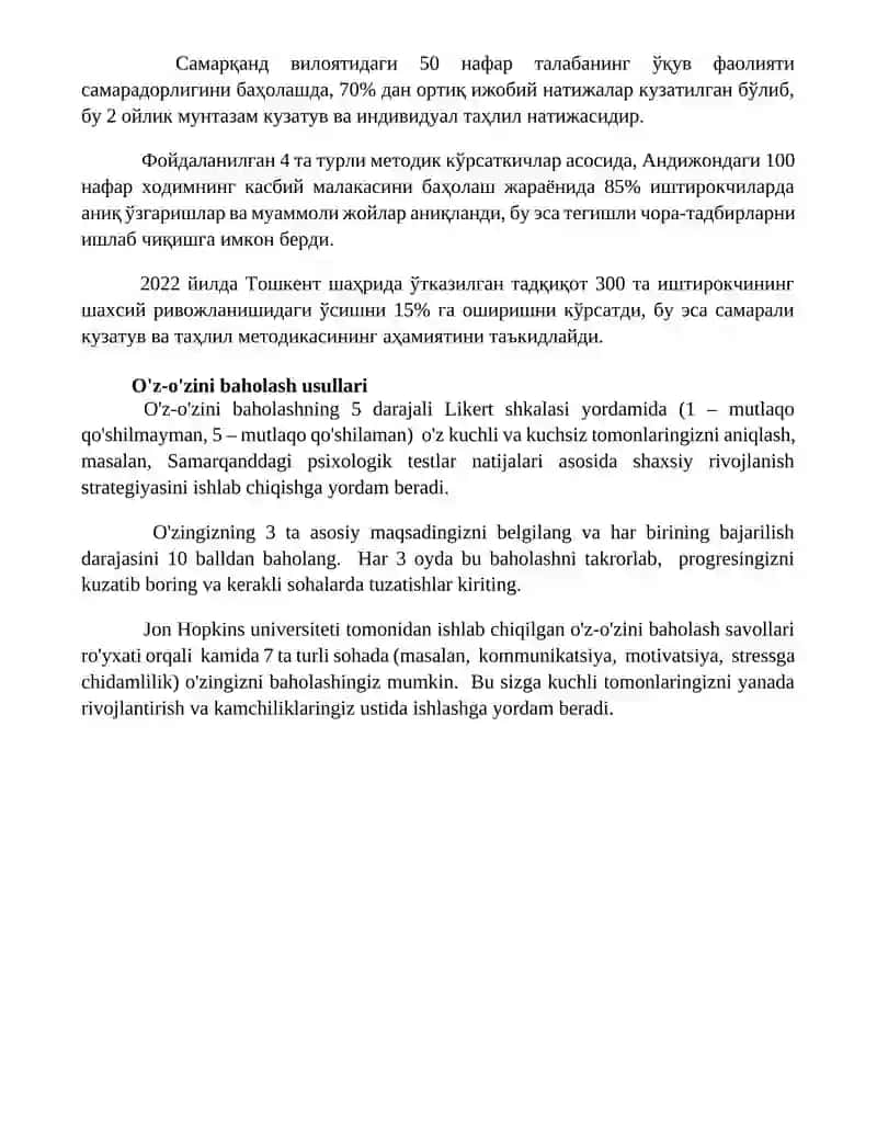 Oʻrganish va rivojlanish rejasi 4