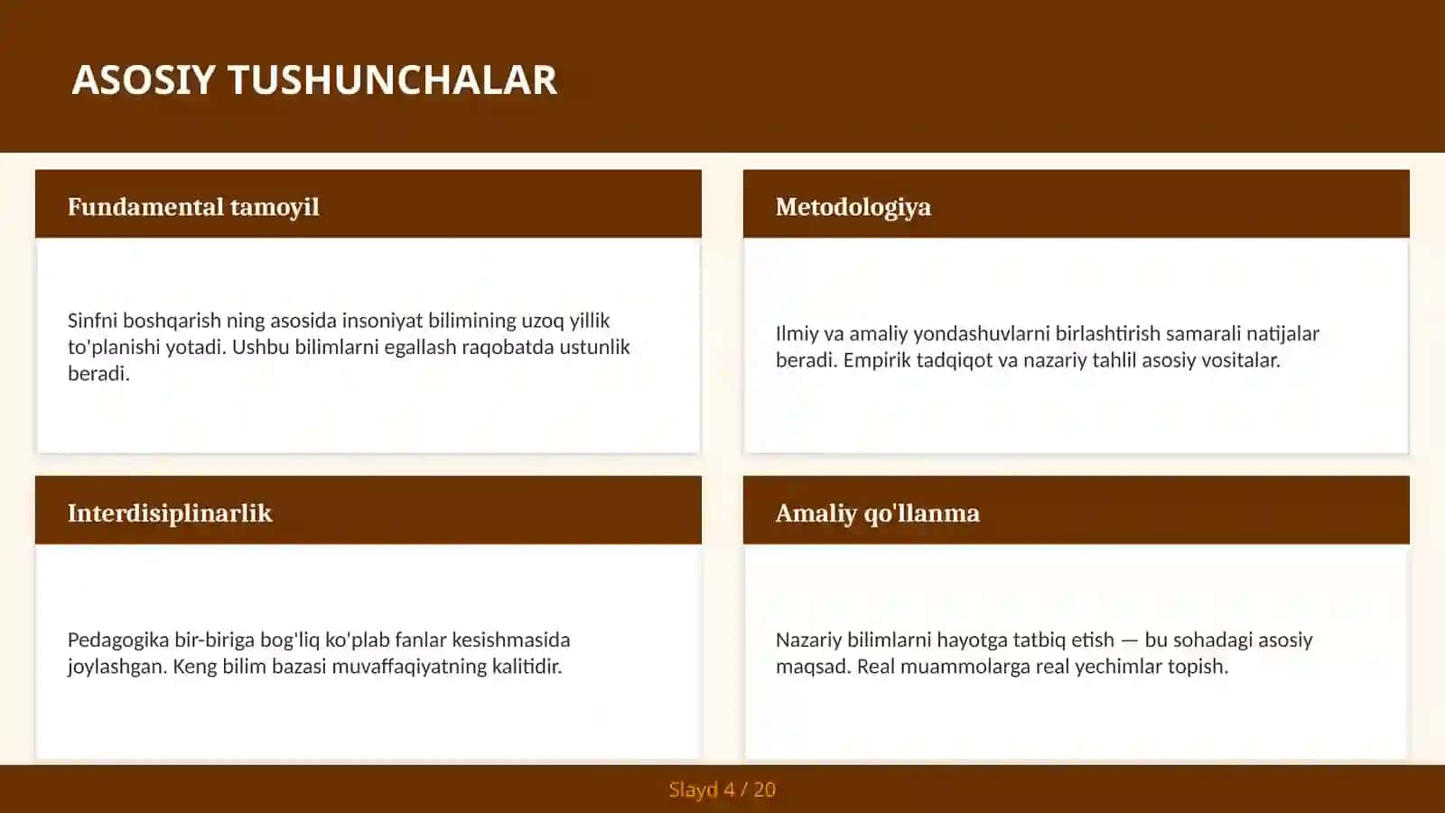 Sinfni boshqarish 4