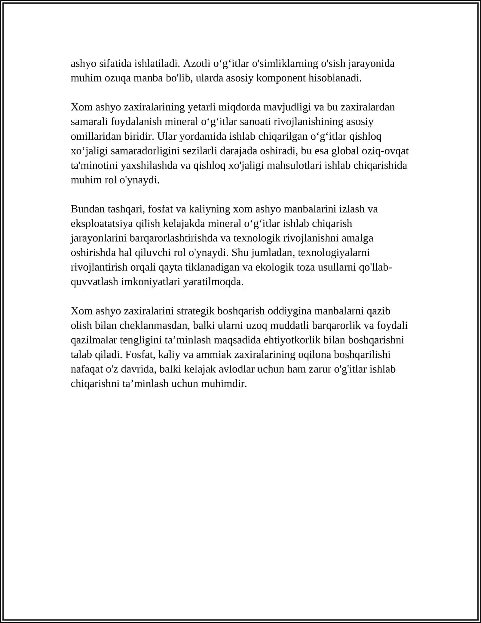 Xom ashyo: fosfat, kaliy va ammiak zaxiralari 4