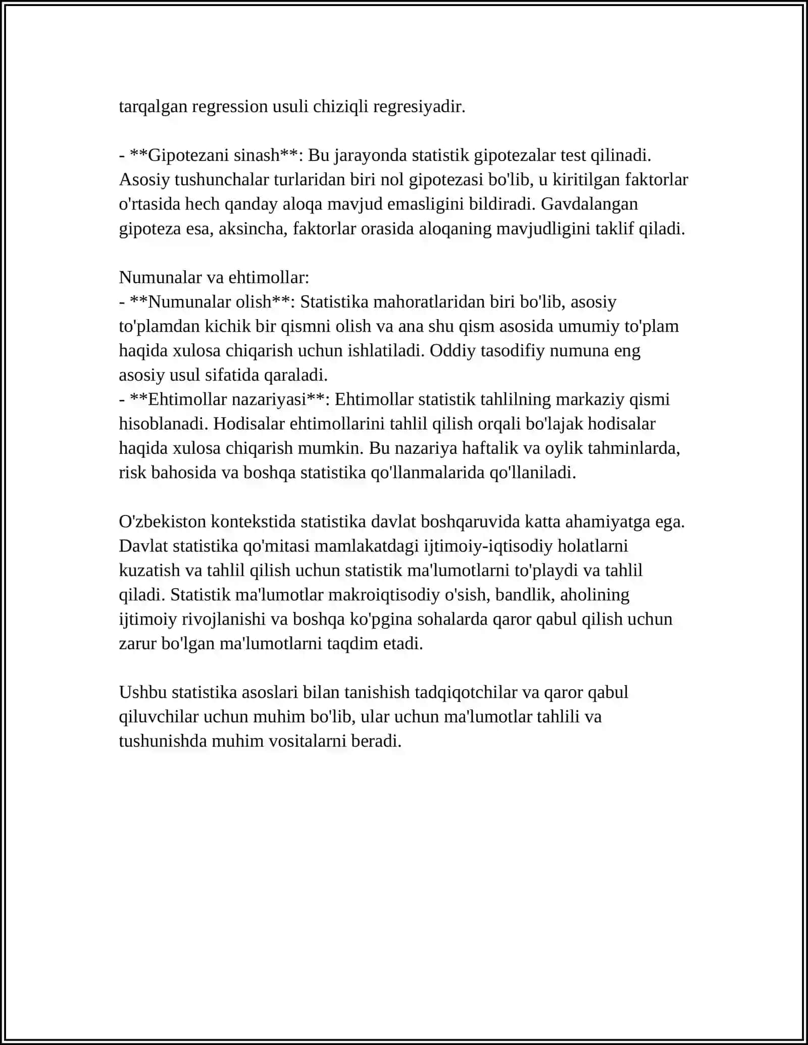 STATISTIK GURUHLASH 4