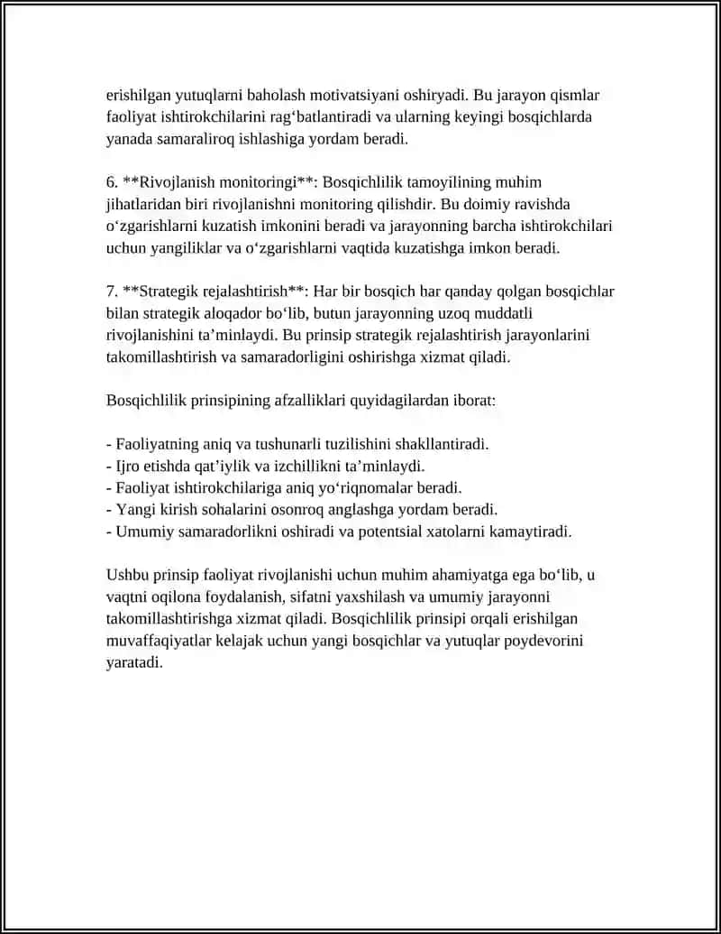 FAOLIYAT RIVOJLANISHI PRINSIPI 4