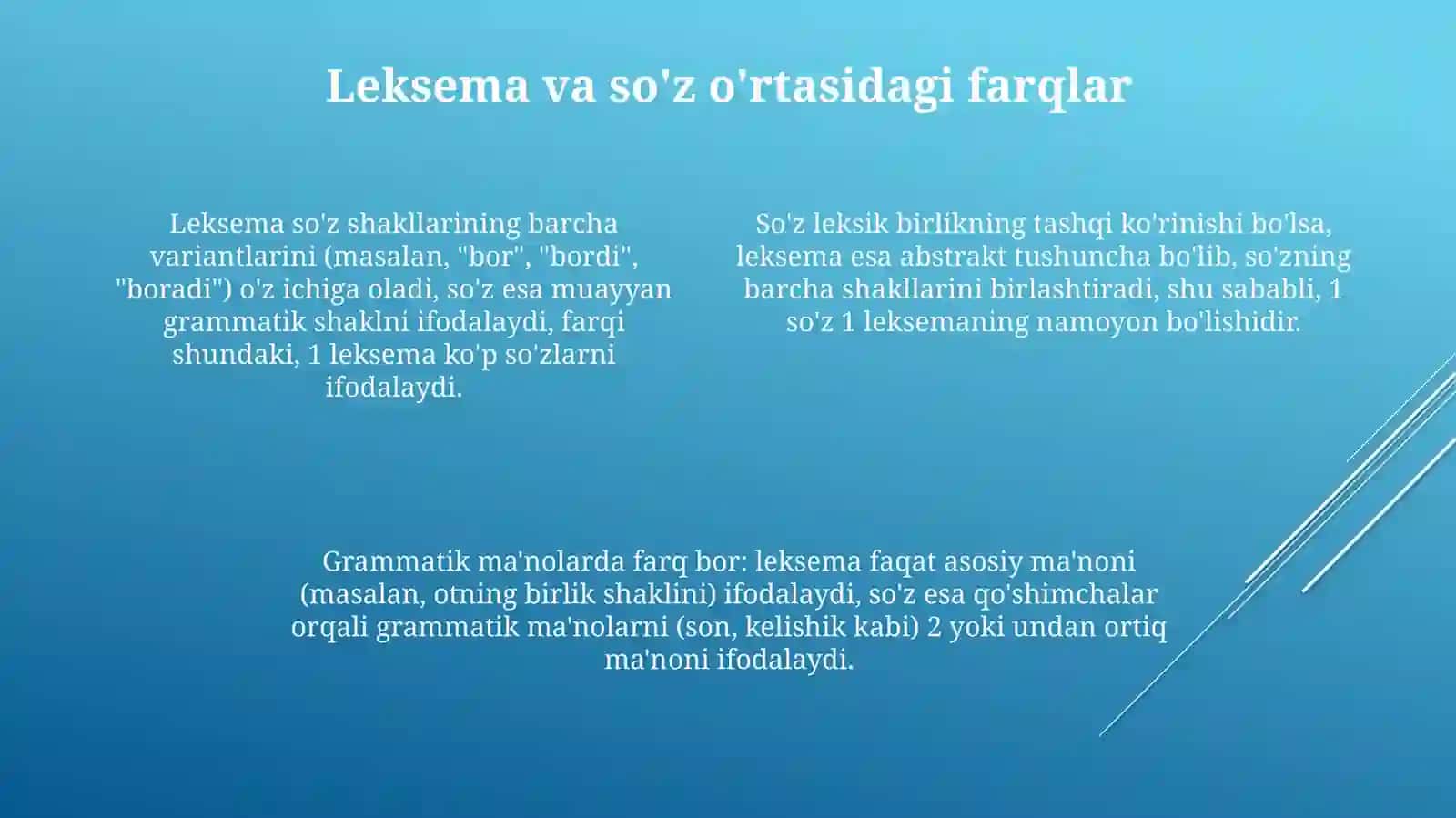 Leksema va soʻz munosabati 4