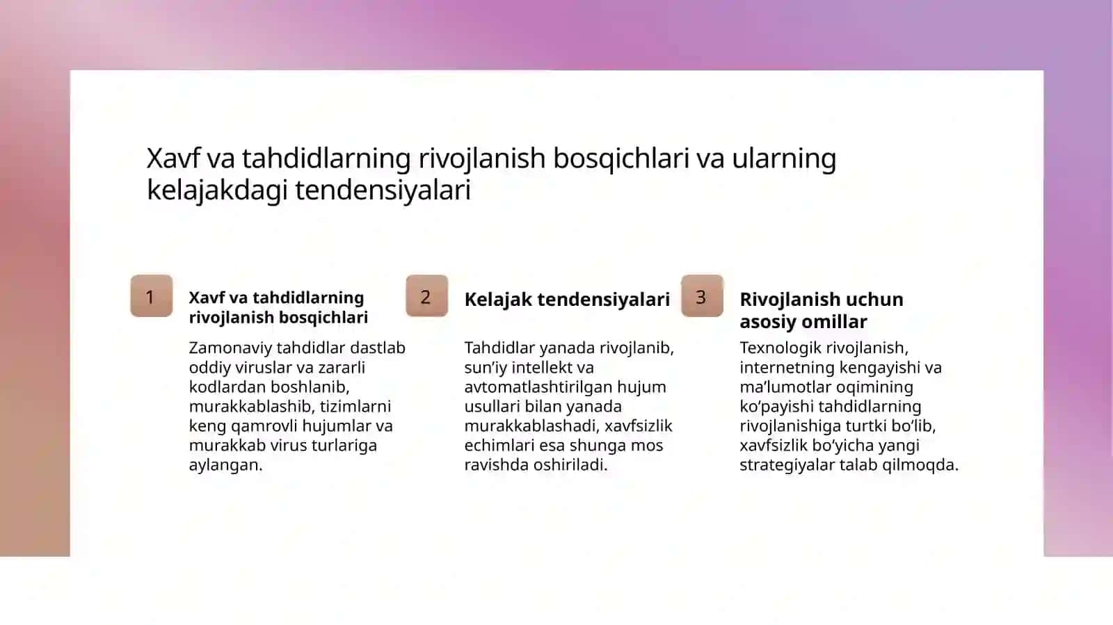 Kompyuter tizimlariga tahdidlar va ularni rivojlanish dinamikasi 4