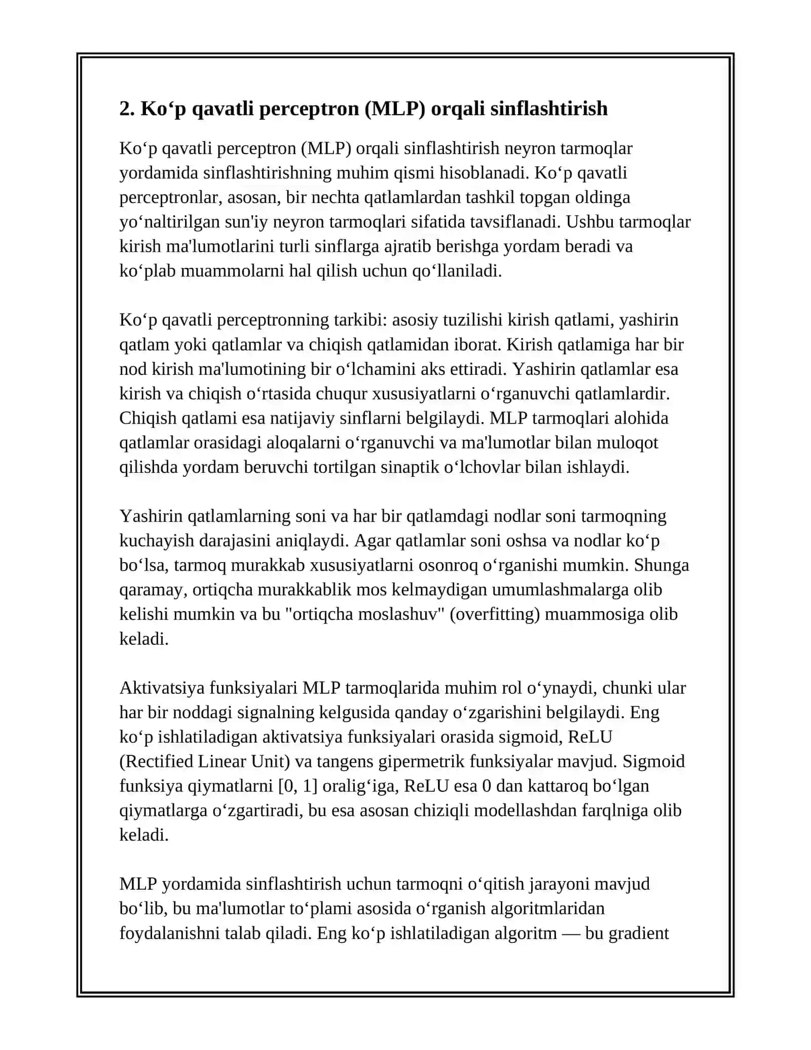NEYRON TARMOQLAR YORDAMIDA SINFLASHTIRISH 4