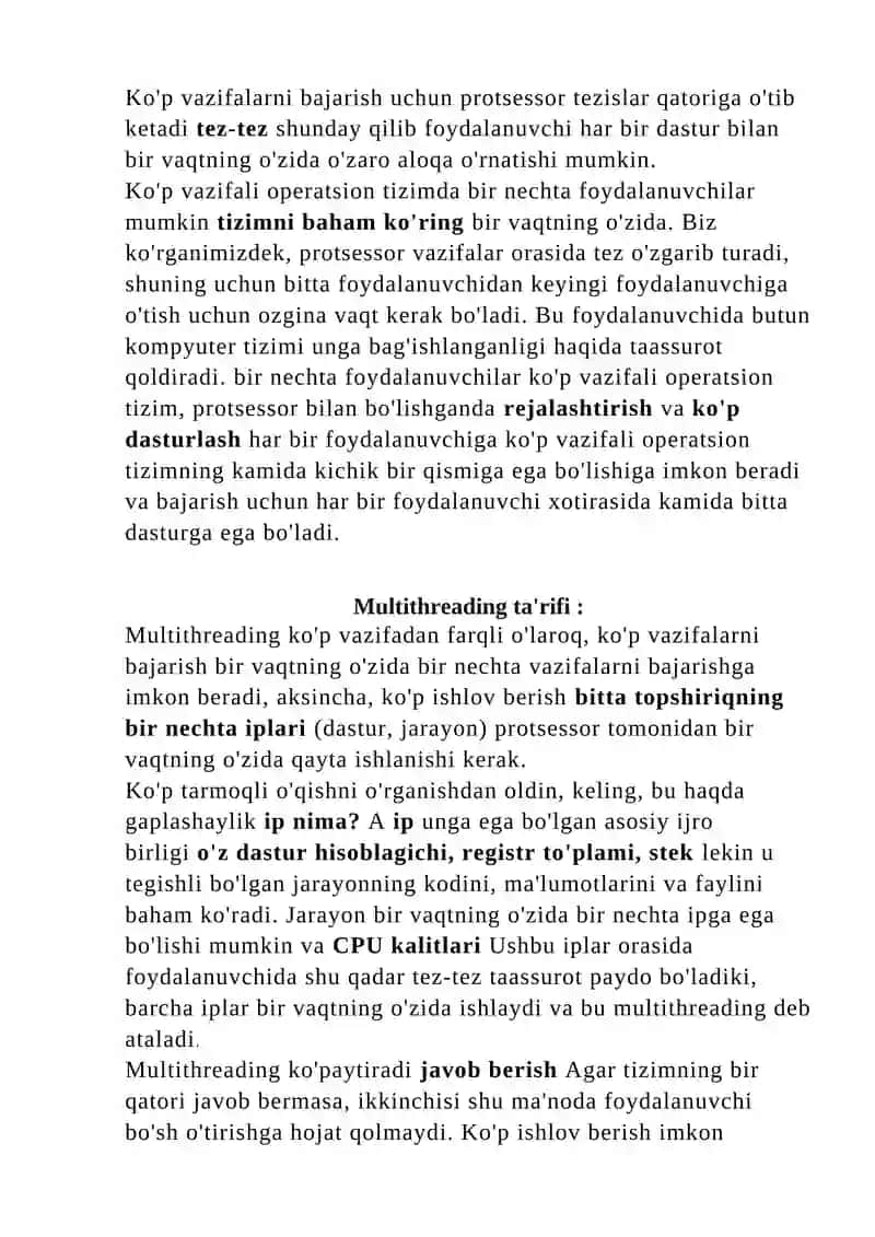 Multitasking va ko’poqimli tizimlar. Superskalyar protsessorlar 4