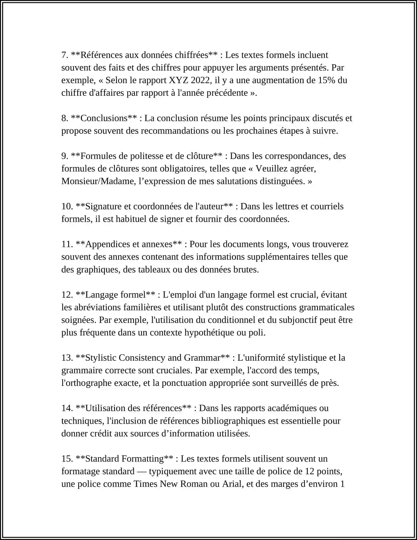 TEXTES FORMELS, INFORMELS ET SPÉCIALS 4
