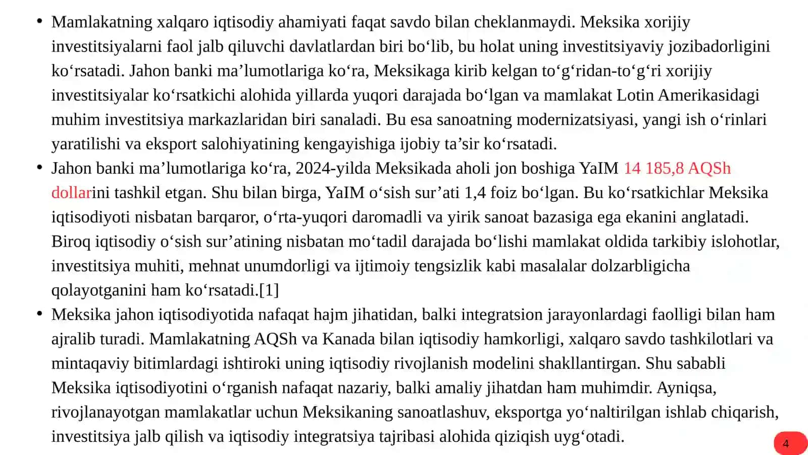Meksika iqtisodiyoti va emperik tahlili( OLS modeli) 4