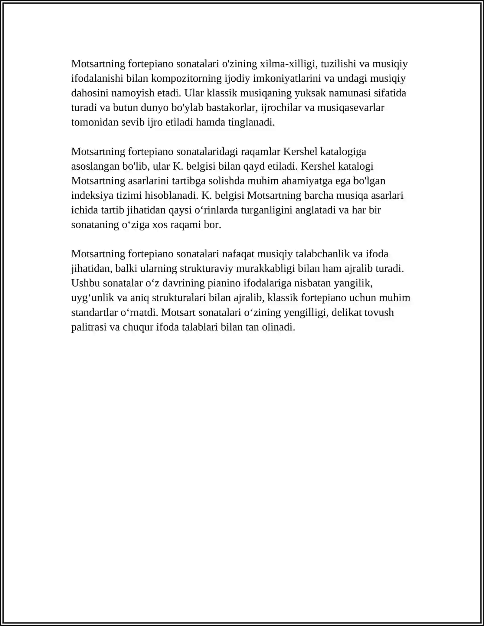 V. MOTSART FORTEPIANO ASARLARI VA KONSERTLARI 4