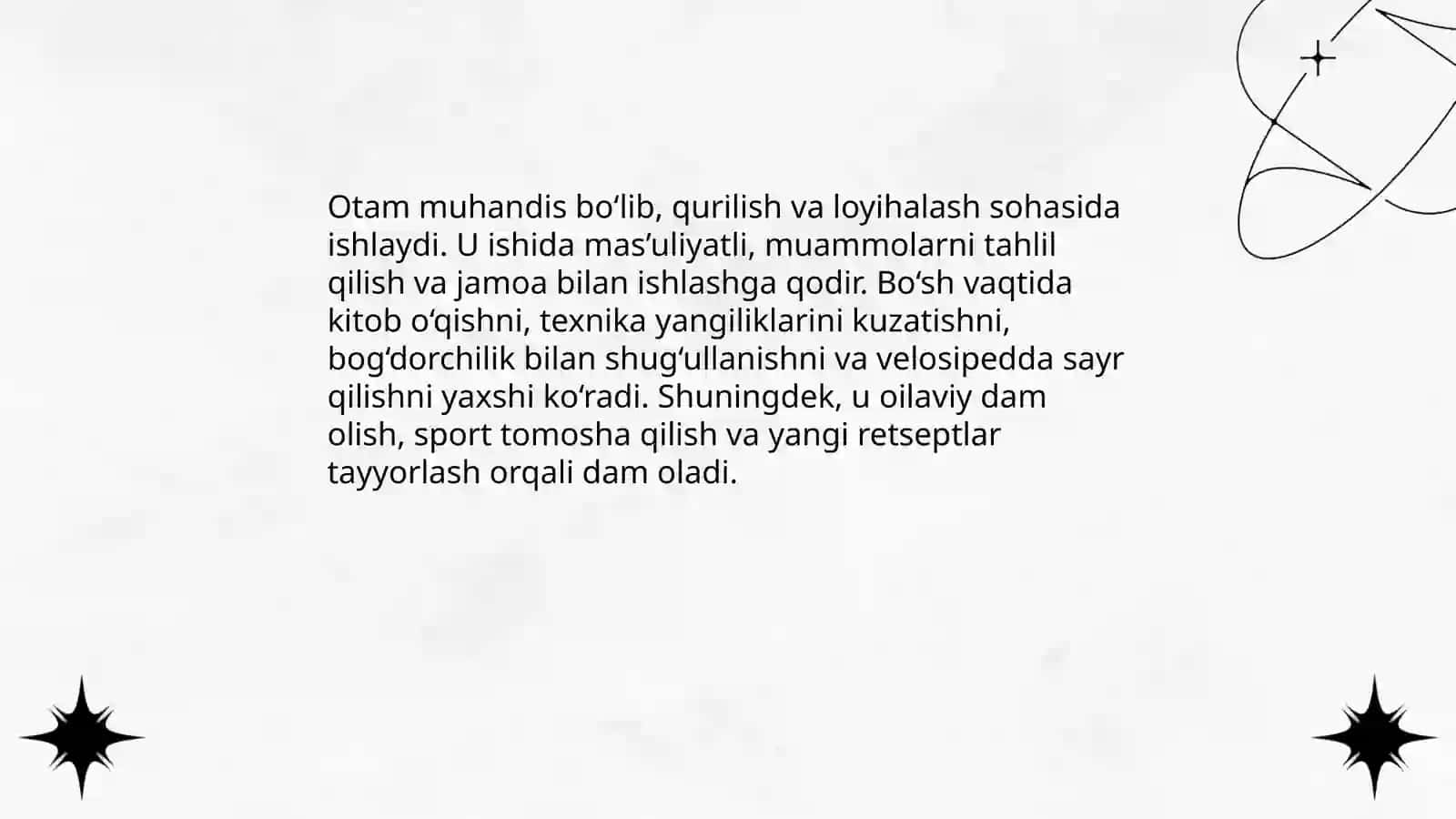 My family mavzusida 5 varaqli slayd 4
