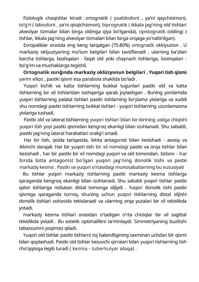 Okklyuziya va artikulyatsiya 4