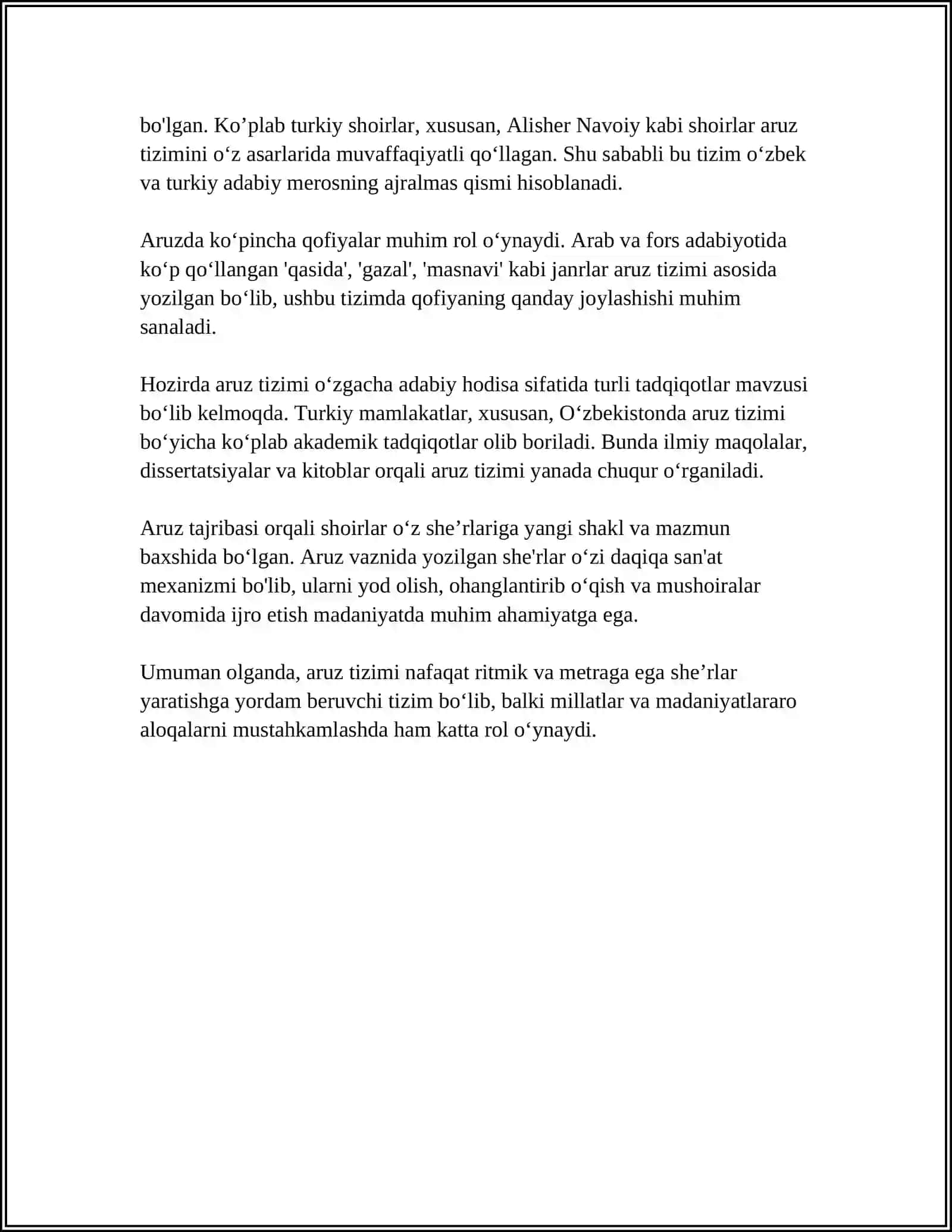 O'ZBEK SHE'RIY TIZIMLARI 4