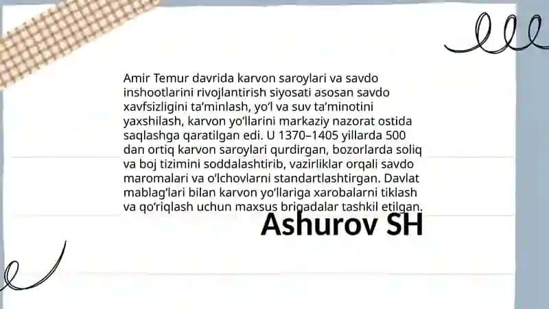 Amir Temur Iqtisodiy g'oya 4
