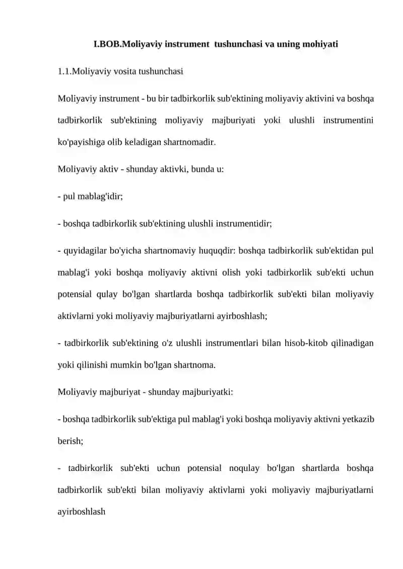 Moliyaviy instrumentlar 4
