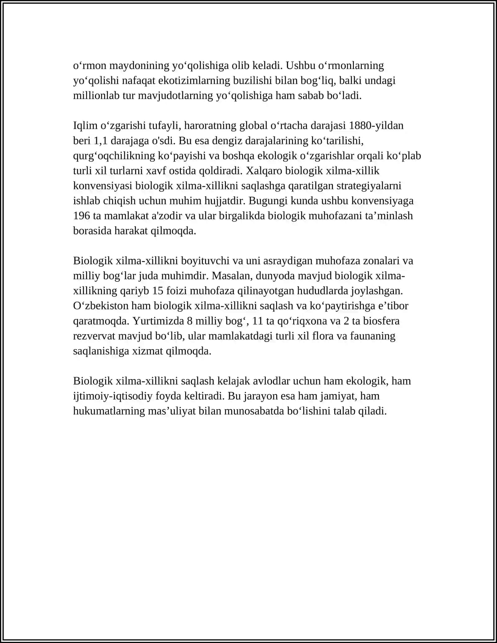Referat: HAMJAMIYAT VA EKOSISTEMA 4