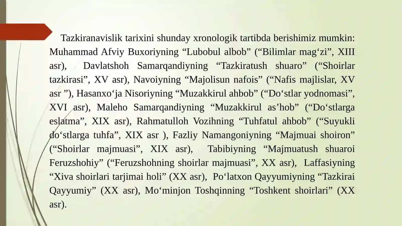XVI- XIX asrlar o‘zbek matnshunosligi 4