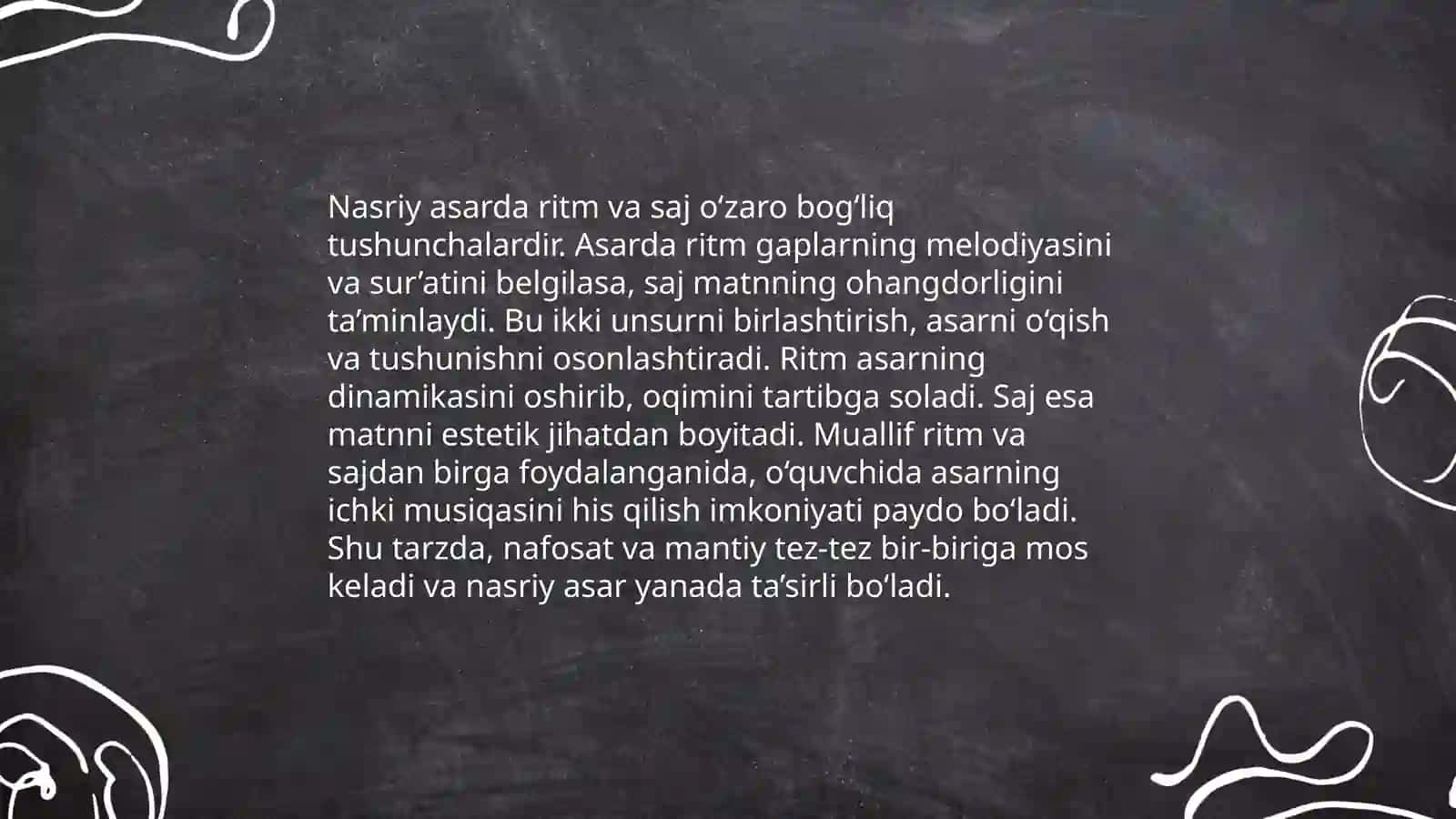 Nasriy asarda ritm. Saj haqida 4