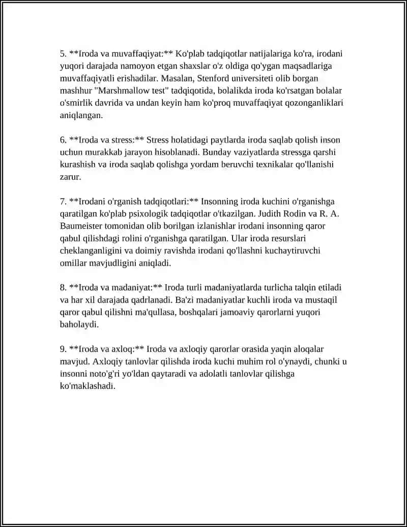 MUSTAQIL ISH "IRODA HAQIDA" 4