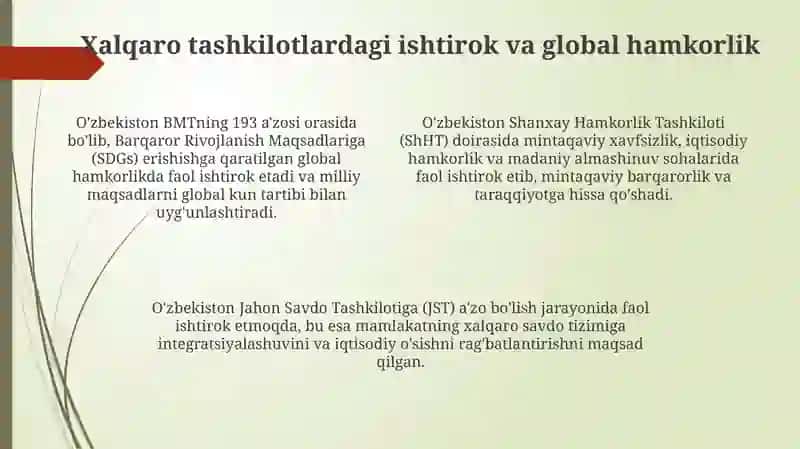 O‘ZBEKISTON VA JAHON HAMJAMIYATI 4