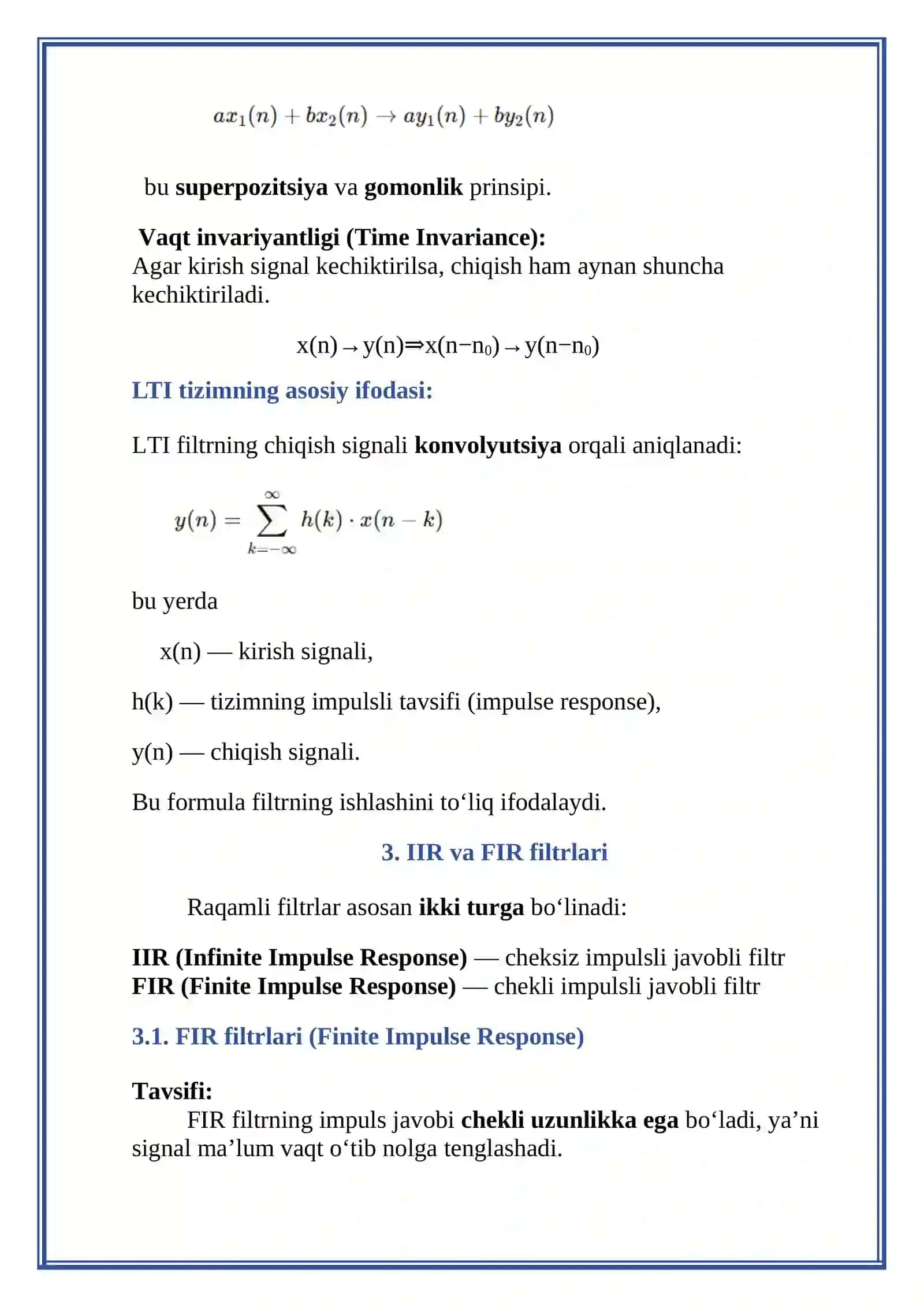 Signallarni fitrlash algoritmlarini o‘rganish 4