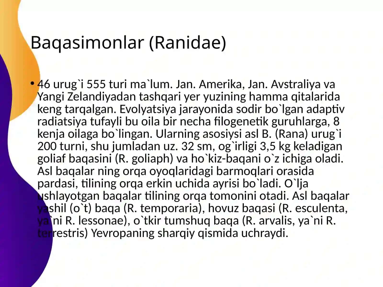 Baqasimonlar (Ranidae) 4
