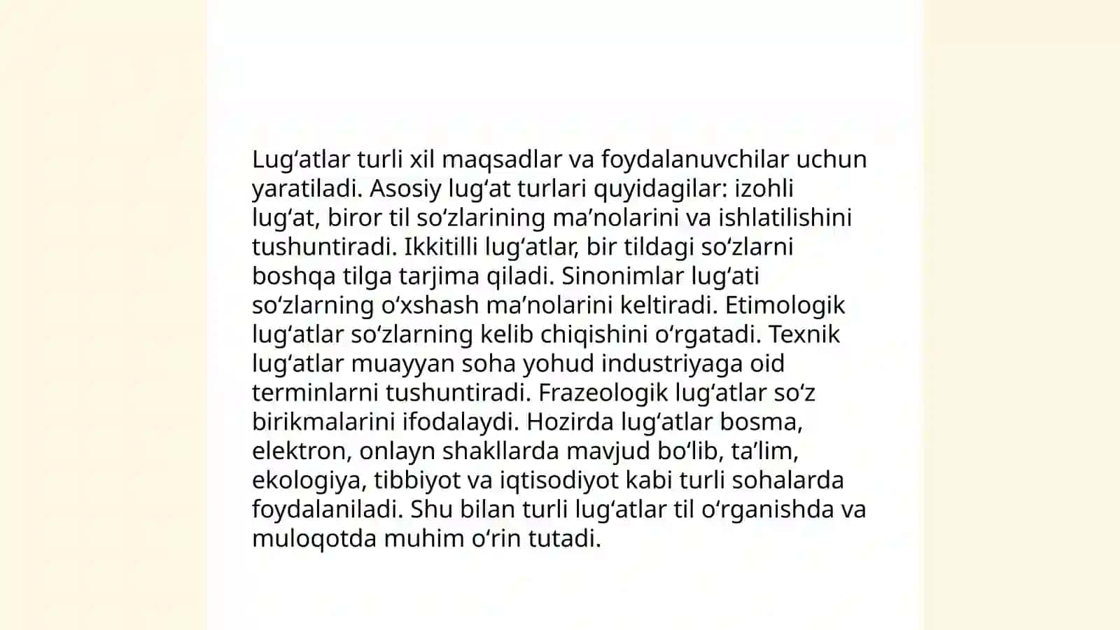Lugʻat turlari 4