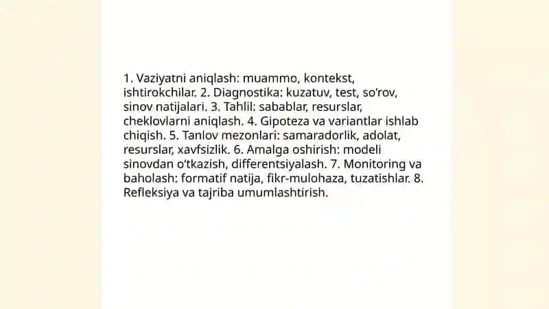 Namunalar bo'yicha mustaqil ishlar 4