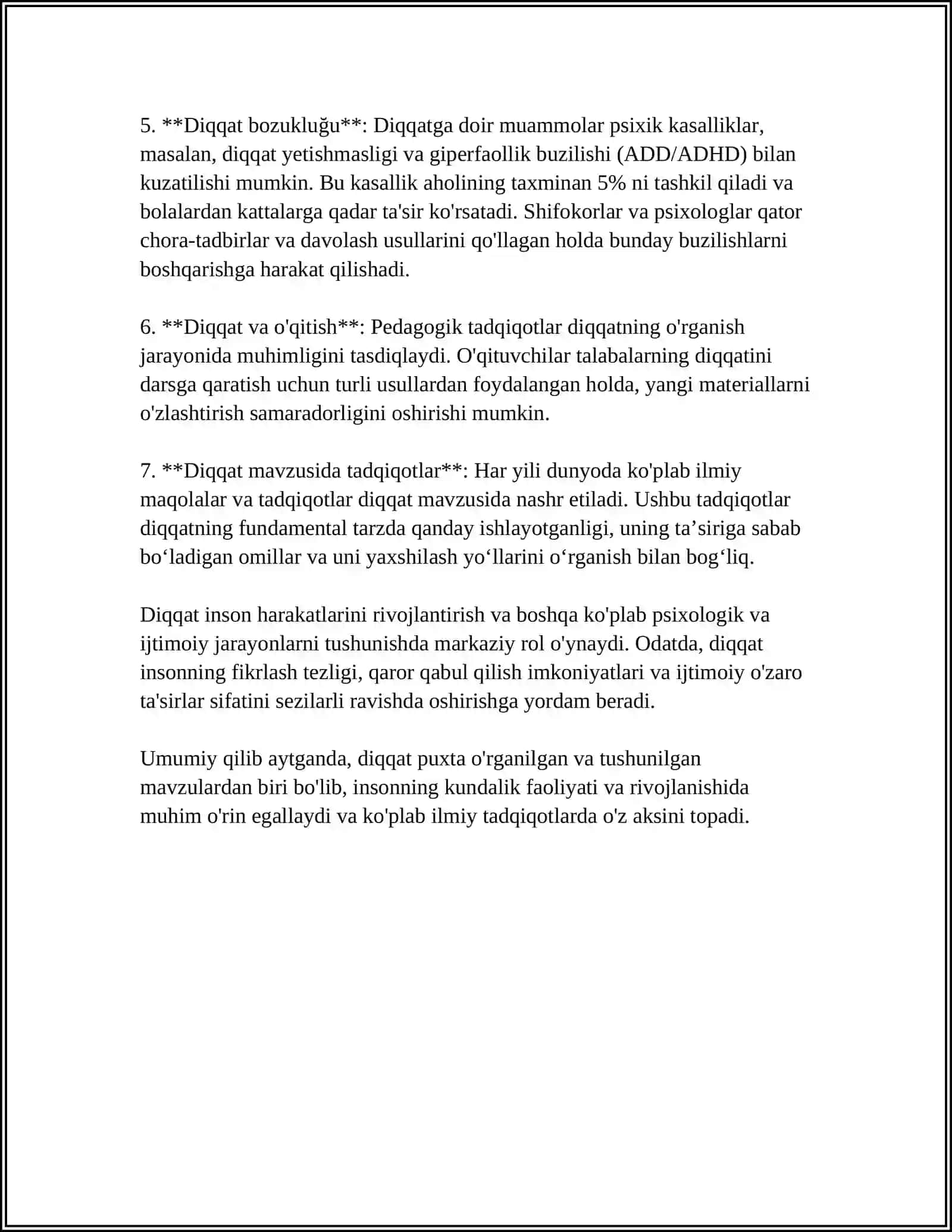 DIQQAT SEZGI VA IDROK XOTIRA 4