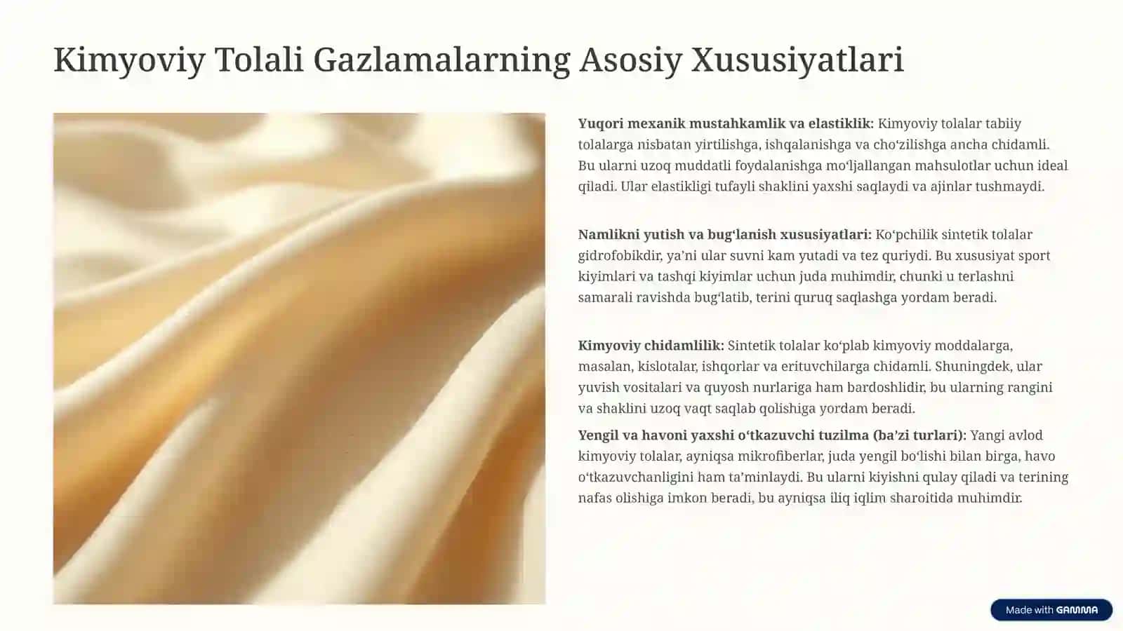 Kimyoviy Tolali Gazlamalar va Ularning Xususiyatlari 4