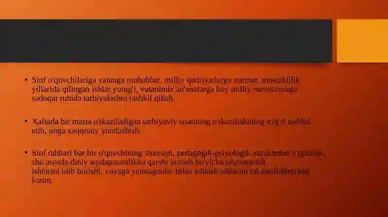 Sinf rahbarining vazifalari 4