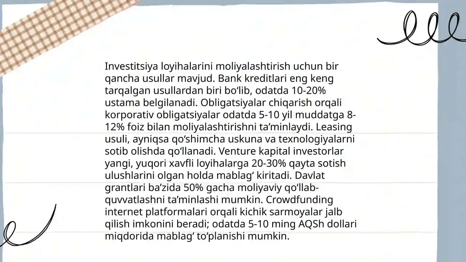 Investitsiya faoliyatini kreditlash 4